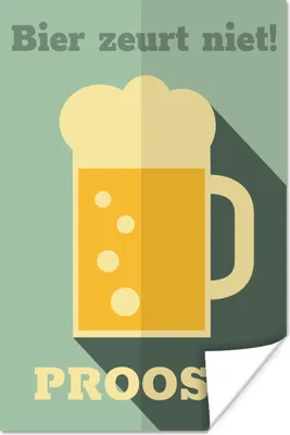 Produktbild von MuchoWow® Poster Mancave - Bier - Bier nörgelt nicht - Kneipe - Cafe 80x120 cm - Papierdruck