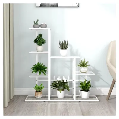 Produktbild von Blumenständer 94,5x25x88 cm Metall weiß