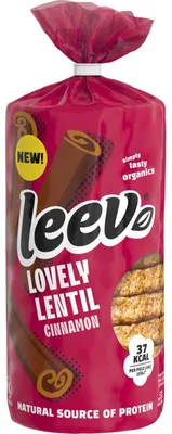 Immagine prodotto di Leev Linzen Wafels with Cannella 130g – Wafer di lenticchie croccanti, snack salutare