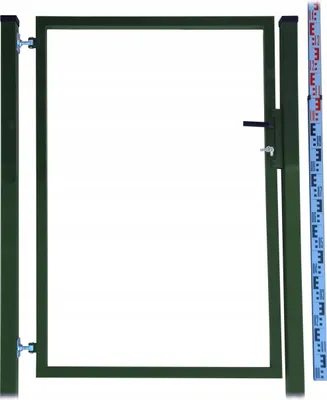 Produktbild von Gartentor - Rahmen für Zaunlatten und Paneele 140 cm, grün RAL6005 + PFOSTEN Zaunlatten