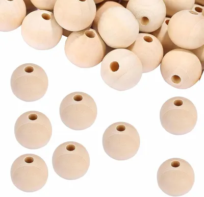 Obrázok produktu pre Drevené korálky 20 ks, 40 mm, pre DIY šperky