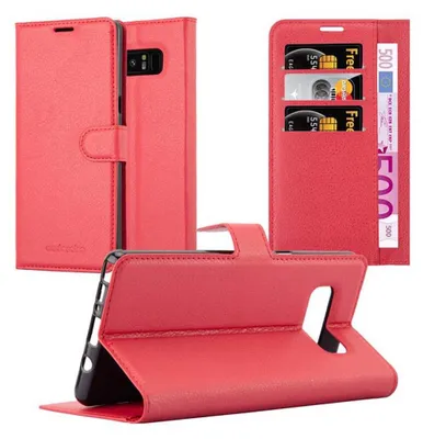 Obrázok produktu pre Cadorabo puzdro pre Samsung Galaxy NOTE 8 ochranné puzdro v červenej farbe puzdro na mobilný telefón kryt magnetické zatváranie