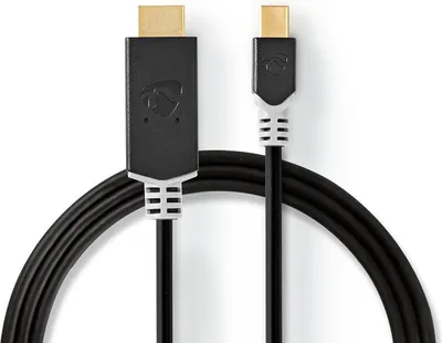 Obrázek produktu pro Kabel Mini Displayport | DisplayPort 1.4 | Mini DisplayPort samec | HDMI™ konektor | 48 Gbps | Pozlaceno | 2,00 m | Kulatý | PVC | Antracit | Krabice s oknem