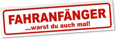Produktbild von PantherPixel Fahranfänger Magnetschild Auto Warst Du Auch Fahrschule Magnetfolie Geschenkidee 60 x 16 cm STANDARDFARBFOLIEN