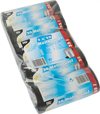 Produktbild von 100 Müllbeutel, HDPE 35 l 69 cm x 55 cm schwarz