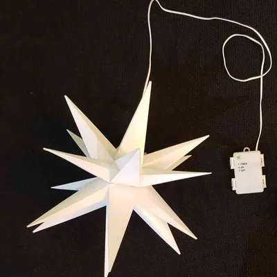 Produktbild von F-H-S International LED Weihnachtsstern für Außen Stern hängend 35cm Batterie warmweiß 6/18h Timer