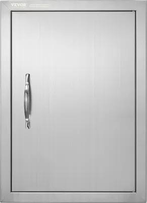Immagine prodotto di VEVOR porta di accesso al barbecue, 407 x 559 mm, porta singola per cucina esterna, porta da incasso in acciaio inox, porta verticale a parete con maniglia, per isola barbecue, postazione barbecue, mobile esterno