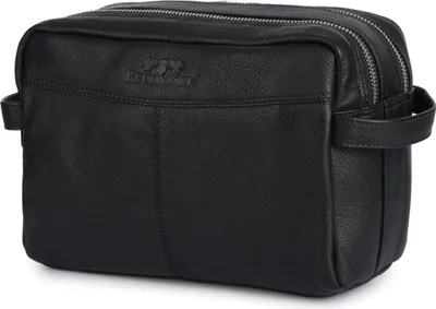 Produktbild von Beltimore Uni Kosmetiktasche Leder Schwarz Zwei-Fächer Reisetasche