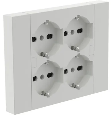 Immagine prodotto di MULTRIPRESA DA PARETE SCHUKO 'QUADRA' Colore bianco