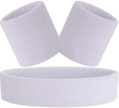 Immagine prodotto di CHPN – Fascia assorbente bianca – Set di fasce assorbenti – 3 pezzi – Bracciali – Fascia per capelli – Materiale in spugna – Bianco – Accessori sportivi – Fasce assorbenti – Nessuna sudorazione durante l'allenamento – Asciugare il sudore