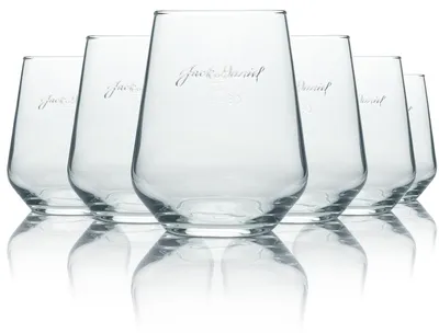 Produktbild von 6x Jack Daniels Whiskey Glas Tumbler Relief Logo
