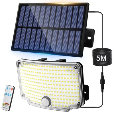Produktbild von CNMTCCO Solarlampen für Außen mit Bewegungsmelder, 254 LEDs Ultrahelle Solarleuchten für Außen Garten, 3 Modi Solarstrahler Außen IP65 Wasserdicht, Außenlampe Wandleuchte für Garage, Terrasse, Hof