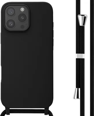 Produktbild von imoshion SilikonHülle mit Band iPhone 16 Pro Max - Schwarz