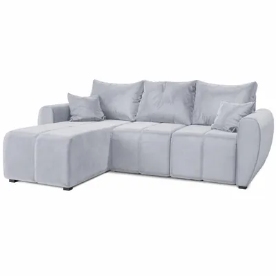 Produktbild von Ecksofa MOKA mit Schlaffunktion L-Form, Sofa mit Bettkasten, Wohnzimmersofa, Bettsofa – Hellgrau Paros 05