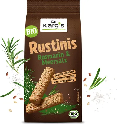 Produktbild von Dr. Kargs Rustinis  Rosmarin und Meersalz knusprig kross 125g