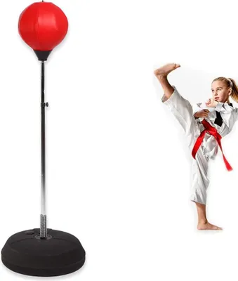 Produktbild von Verstellbare stehende Boxsack mit Handschuhen - Perfekt für das Boxtraining zu Hause und im Fitnessstudio