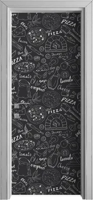 Produktbild von Tür Selbstklebende 80x210 cm Türfolie Türtapete Klebefolie - Pizza Italy Essen