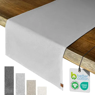 Produktbild von Tischläufer Baumwolle 150cm Hellgrau