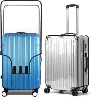 Produktbild von Famanu Kofferhüllen Transparent - 20 Zoll, Wasserdicht, Staubdicht, Schwarz