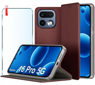 Obrázok produktu pre Kožené puzdro s magnetickým uzáverom pre Realme 16 Pro 5G + sklo 9H