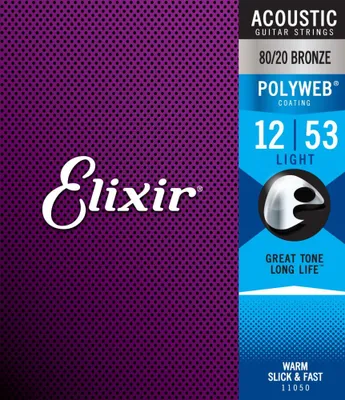 Immagine prodotto di Elixir 11050 Polyweb - 80/20 Bronzo, luce (012-053)