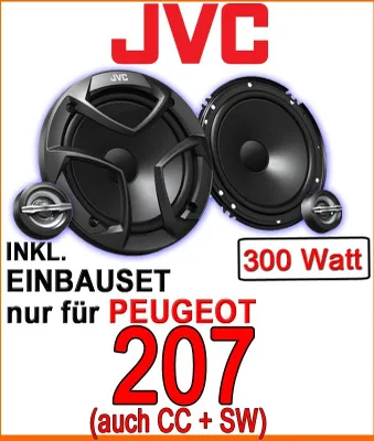 Produktbild von JVC CS-JS600 - 16,5cm Lautsprecher Einbauset passend für Peugeot 207 - justSOUND