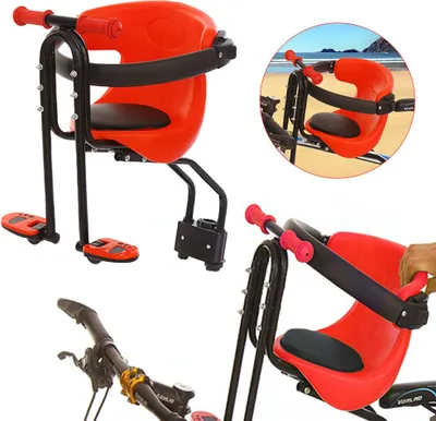Produktbild von Fotelik rowerowy dla dzieci przedni fotelik z pedałami i uchwytem zdejmowany do roweru górskiego, nośność -30 kg