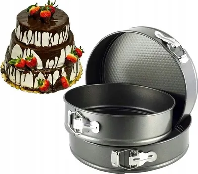 Zdjęcie produktu dla 3X Tortownica Blacha Do Pieczenia Tortu Ciast Forma Zestaw 3Szt 18/20/22 Cm