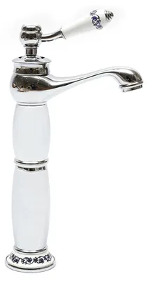 Imagen del producto de Grifo para lavabo – Caño alto – Montaje independiente – Latón – Cartucho cerámico – Conexión G3/8 – Plateado