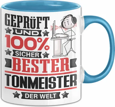 Produktbild von Tonmeister Geschenk Lustiger Spruch für Tonmeister Geschenkidee Bester Tonmeister Der Welt (Blau)