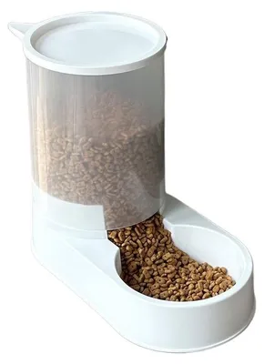 Produktbild von Futterspender für Hunde und Katzen, 3 Liter, rutschfester Boden, 25 x 30 x 15,5 cm, Weiß