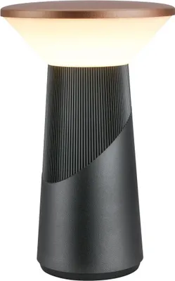 Produktbild von Briloner LED Tischlampe Kabellos 15x24cm 2,6W 200lm 2700K Warmweiß Dimmbar Design Award Anthrazit - Tischleuchte Wohnzimmer Schlafzimmer Balkon