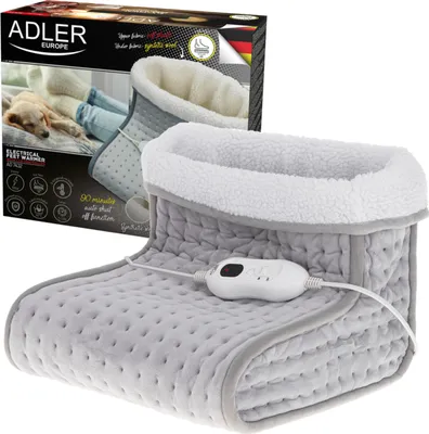 A foot warmer with its packaging in the background.