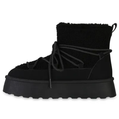 Produktbild von VAN HILL Damen Warm Gefütterte Winter Boots Stiefeletten Bequeme Schuhe 841335, Farbe: Schwarz, Größe: 39