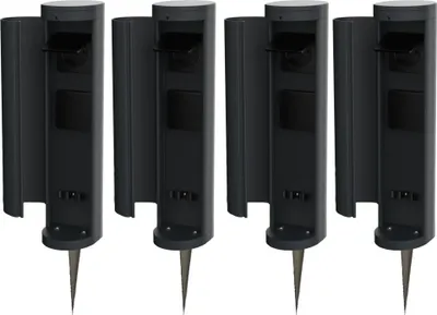 Produktbild von Novatool 4x Steckdosenturm 2-fach außen Anthrazit rund mit Blende IP44 mit Erdspieß Steckdose Aussen Gartensteckdose Outdoor Steckdosesäule Garten Steckdosenturm (Elektro)