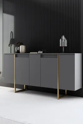 Produktbild von Skye Decor, Luxe - Anthracite, Gold, Wohnzimmerschränke, Anthrazit, 160 x 80 x 35 cm