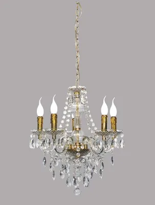 Zdjęcie produktu dla Żyrandol LÜSTER złoto-przezroczysty 5xE14x40W kryształ wym:150x52x52cm IP20 RL