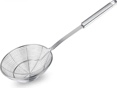 Produktbild von Schauml?ffel, asiatischer Edelstahl-Sch?pfl?ffel mit Griff fš¹r Fritteuse, Pasta, Spaghetti,