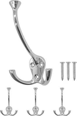 Produktbild von 'FUXXER® - Klassische Garderoben-Haken, Handtuch-Haken, Kleider-Haken, Bad-Haken, Wand-Haken silber'
