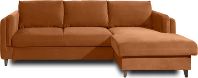 Produktbild von Best Mobilier Brooke, Ecksofa, Rostfarbe, 4 Sitz(e), Brooke, Samt, Holz