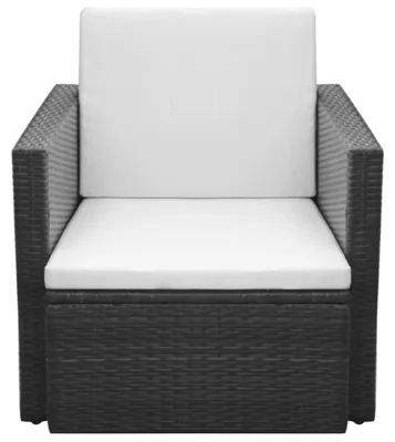 Obrázok produktu pre vidaXL Záhradné kreslo s vankúšmi Poly Rattan Black