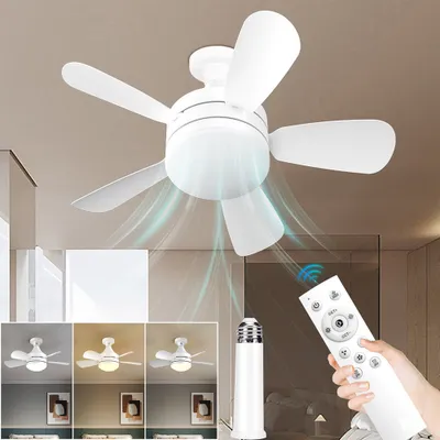 Produktbild von Deckenventilatoren mit Beleuchtung und Fernbedienung E27 Lüfterleuchte Dimmbar 3 Lichtmodi 3 Windgeschwindigkeit für Wohnzimmer Schlafzimmer Esszimmer
