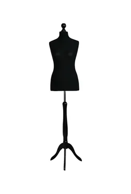 Produktbild von Schneiderpuppe für Damen, Schneiderbüste, Bezug - schwarz, Holzständer - schwarz, Größe XS 34/36