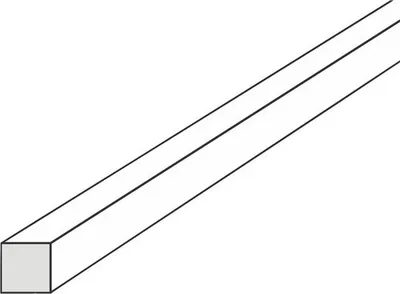 Produktbild von Kunststoff 4-kant-Leiste 1,5x1,5x1000 mm weiß