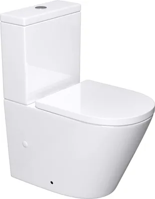 Image de doporro WC à poser céramique blanc toilette avec réservoir abattant silencieux avec frein de chute Aix179T
