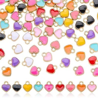 Productafbeelding van Set van 100 hartvormige bedels voor sieraden