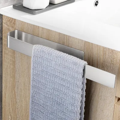 Obrázok produktu pre Omgoods – Samolepiaci držiak na uteráky 40 cm – Držiak na uteráky z nehrdzavejúcej ocele