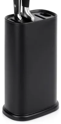 Image de Support à couteaux - Rangement pour couteaux - Plusieurs compartiments - Plastique - Noir