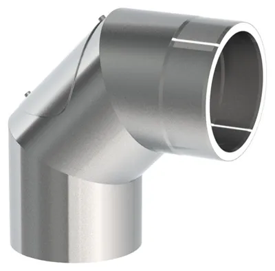 Produktbild von Jeremias | Ofenrohr | Winkel 90° + Tür | Edelstahl | Ø 130 mm