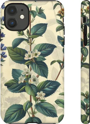 Produktbild von Vintage-Kräuterdesign mit botanischem Muster – Hülle Kompatibel mit iPhone 11